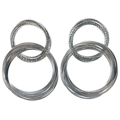 Silver-Tone Metal Dangle-Earrings #921