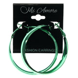 Green Metal Hoop-Earrings #946