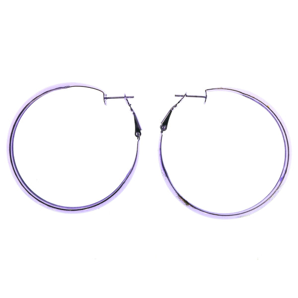 Purple Metal Hoop-Earrings #949