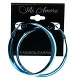 Blue Metal Hoop-Earrings #950