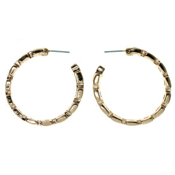 Chain Hoop-Earrings Gold-Tone Color  #951