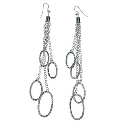 Silver-Tone Metal Dangle-Earrings #955