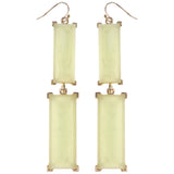 Dangle Earrings With Faceted Accents Green & Gold-Tone Colored #1037 - Mi Amore