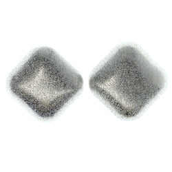 Silver-Tone Metal Stud-Earrings #1053