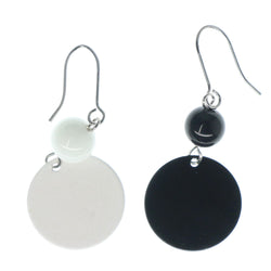 Unique Dangle-Earrings With Bead Accents Black & White Colored #1061