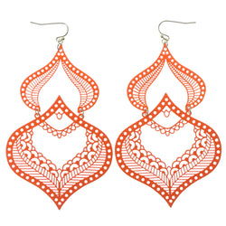 Orange Metal Dangle-Earrings #1064