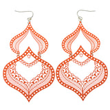 Orange Metal Dangle-Earrings #1064