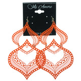 Orange Metal Dangle-Earrings #1064