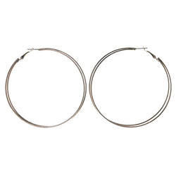 Gold-Tone Metal Hoop-Earrings #1066