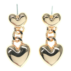 Heart Dangle-Earrings Gold-Tone Color  #1075