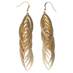 Gold-Tone Metal Dangle-Earrings #1078