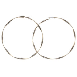 Gold-Tone Metal Hoop-Earrings #1105