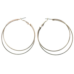 Gold-Tone Metal Hoop-Earrings #1112
