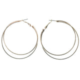 Gold-Tone Metal Hoop-Earrings #1112