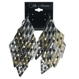 Gold-Tone & Silver-Tone Colored Metal Chandelier-Earrings #1114