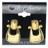 Gold-Tone Metal Dangle-Earrings #1193