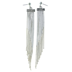 Ombre Dangle-Earrings With Crystal Accents Silver-Tone & Gold-Tone Colored #1209