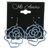 Rose Dangle-Earrings Blue Color  #1267