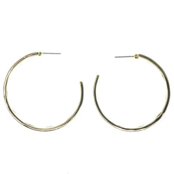 Gold-Tone & Green Colored Metal Hoop-Earrings #1343