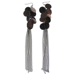 Bronze-Tone Metal Dangle-Earrings #1354