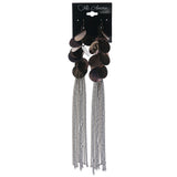 Bronze-Tone Metal Dangle-Earrings #1354