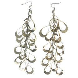Gold-Tone Metal Dangle-Earrings #1358