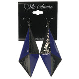 Blue & Black Colored Metal Dangle-Earrings #1360