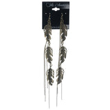 Feather Dangle-Earrings Gold-Tone Color  #1361
