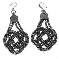 Silver-Tone Metal Dangle-Earrings #1372