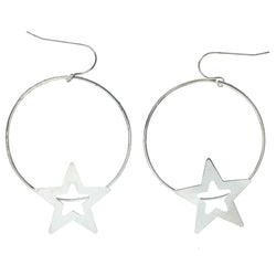 Silver-Tone Metal Dangle-Earrings #1376