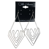 Silver-Tone Metal Dangle-Earrings #1389