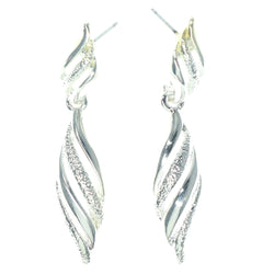 Silver-Tone Metal Dangle-Earrings #1410
