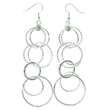 Silver-Tone Metal Dangle-Earrings #1429