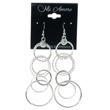 Silver-Tone Metal Dangle-Earrings #1429