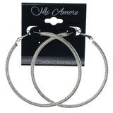 Silver-Tone Metal Hoop-Earrings #1433