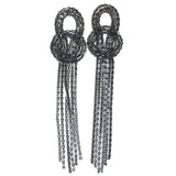 Silver-Tone Metal Dangle-Earrings #1443