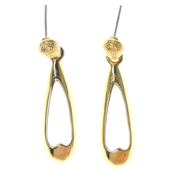 Gold-Tone Metal Dangle-Earrings #1454
