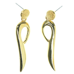 Gold-Tone Metal Dangle-Earrings #1456