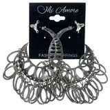 Silver-Tone Metal Dangle-Earrings #1457