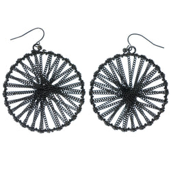 Black Metal Dangle-Earrings #1476