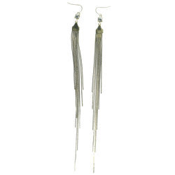 Gold-Tone Metal Dangle-Earrings With Crystal Accents #1477