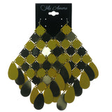 Gold-Tone & Yellow Colored Metal Dangle-Earrings #1482