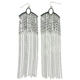 Silver-Tone Metal Dangle-Earrings #1483