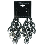Silver-Tone Metal Chandelier-Earrings #1508