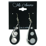 Black & White Colored Metal Dangle-Earrings #1525