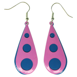 Pink & Blue Colored Metal Dangle-Earrings #1527