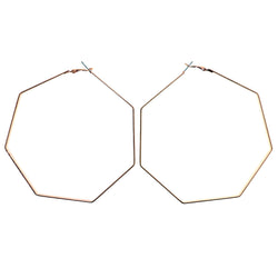 Gold-Tone Metal Hoop-Earrings #1555