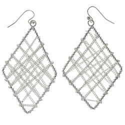 Silver-Tone Metal Dangle-Earrings #1559