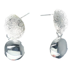 Silver-Tone Metal Dangle-Earrings #1579