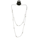 Matching Earrings Layered-Necklace-Set With Crystal Accents  Black Color #2489